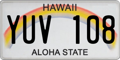 HI license plate YUV108