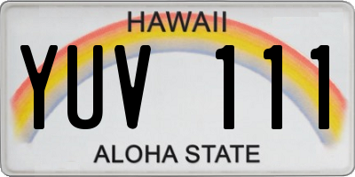 HI license plate YUV111