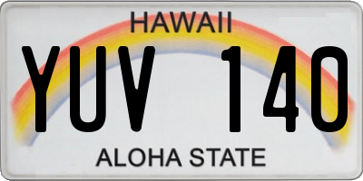 HI license plate YUV140