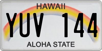 HI license plate YUV144