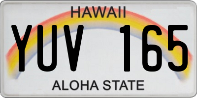 HI license plate YUV165