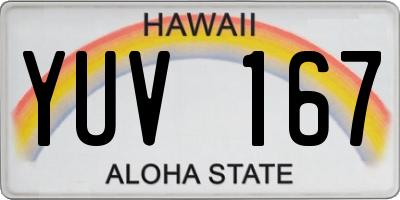 HI license plate YUV167