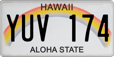 HI license plate YUV174