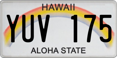 HI license plate YUV175
