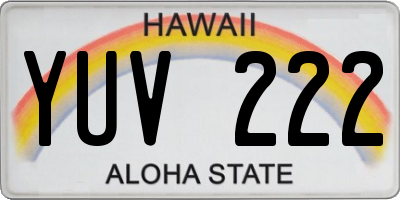 HI license plate YUV222