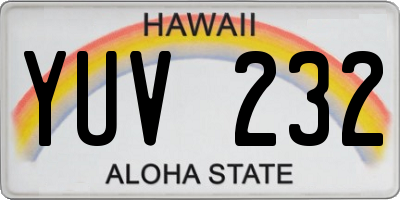 HI license plate YUV232