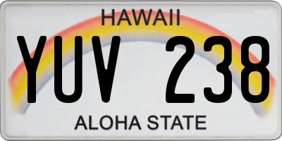 HI license plate YUV238