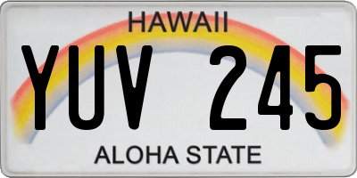 HI license plate YUV245