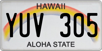 HI license plate YUV305