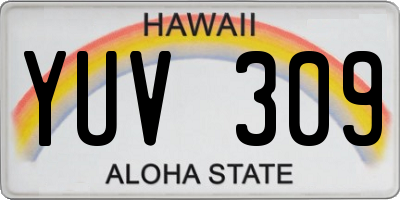 HI license plate YUV309