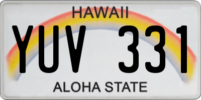 HI license plate YUV331