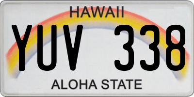 HI license plate YUV338