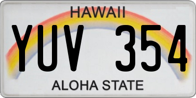 HI license plate YUV354