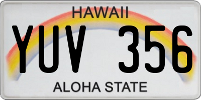 HI license plate YUV356