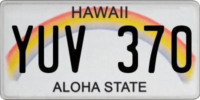 HI license plate YUV370
