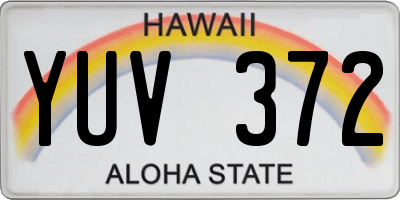 HI license plate YUV372
