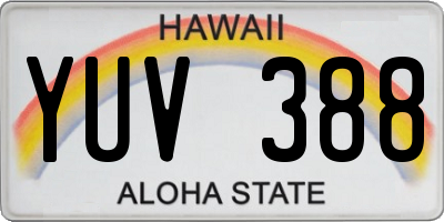 HI license plate YUV388