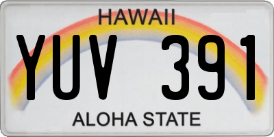 HI license plate YUV391