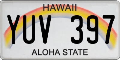 HI license plate YUV397