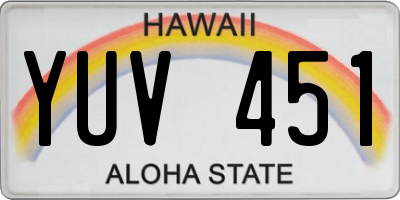 HI license plate YUV451