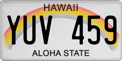HI license plate YUV459
