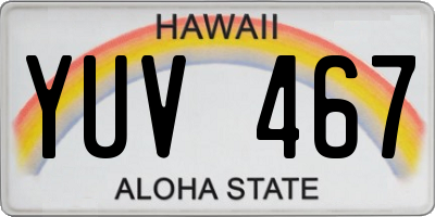 HI license plate YUV467