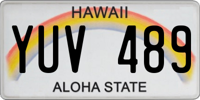 HI license plate YUV489