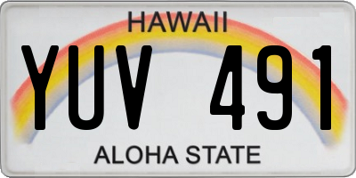 HI license plate YUV491