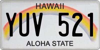 HI license plate YUV521