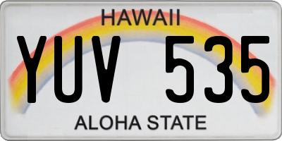 HI license plate YUV535