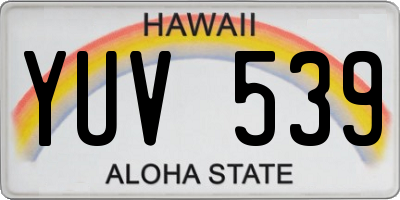HI license plate YUV539