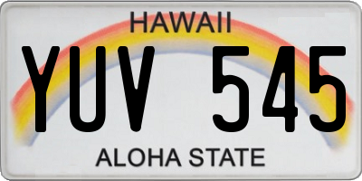 HI license plate YUV545