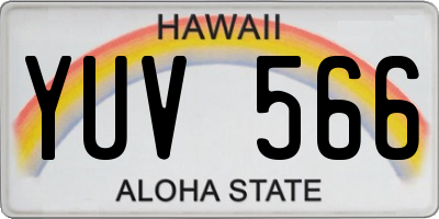 HI license plate YUV566
