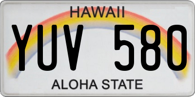 HI license plate YUV580