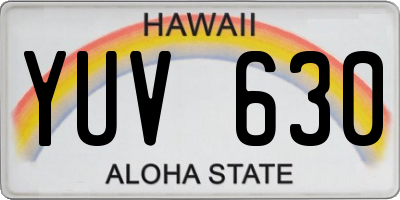 HI license plate YUV630