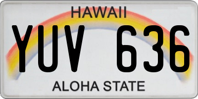 HI license plate YUV636