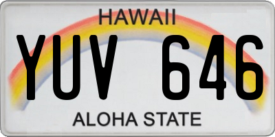 HI license plate YUV646