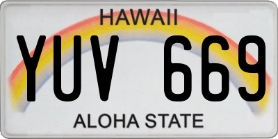 HI license plate YUV669