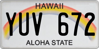 HI license plate YUV672