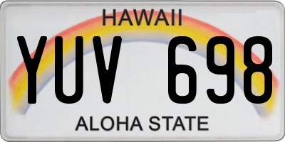 HI license plate YUV698