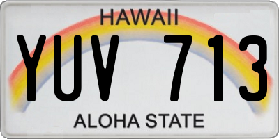 HI license plate YUV713