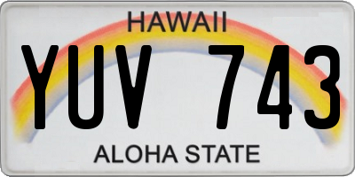 HI license plate YUV743