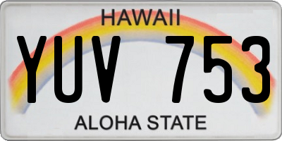 HI license plate YUV753