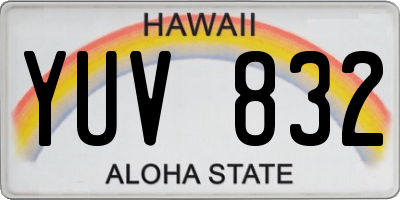 HI license plate YUV832