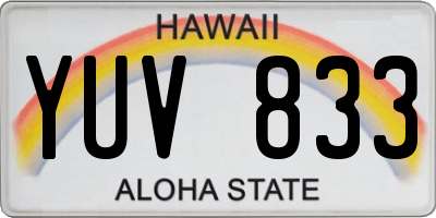 HI license plate YUV833