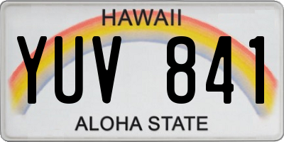 HI license plate YUV841