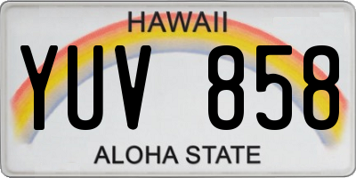 HI license plate YUV858