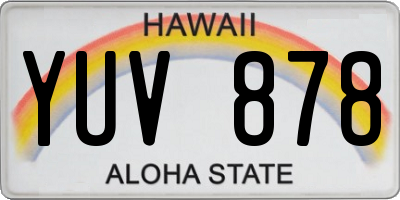 HI license plate YUV878