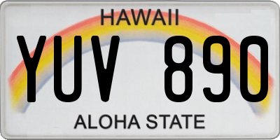 HI license plate YUV890