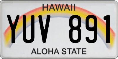 HI license plate YUV891